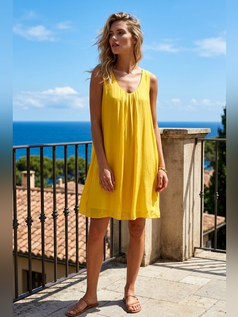 Silk Italian Made Sleeveless Summer Dress